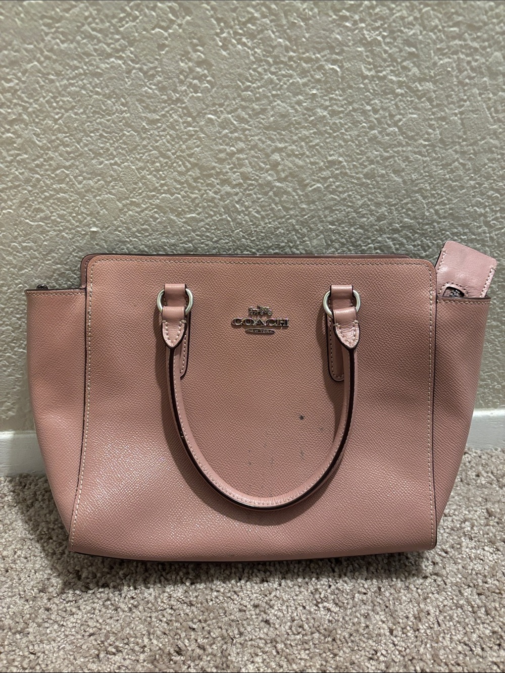 Coach Pink Pebble Leather Satchel